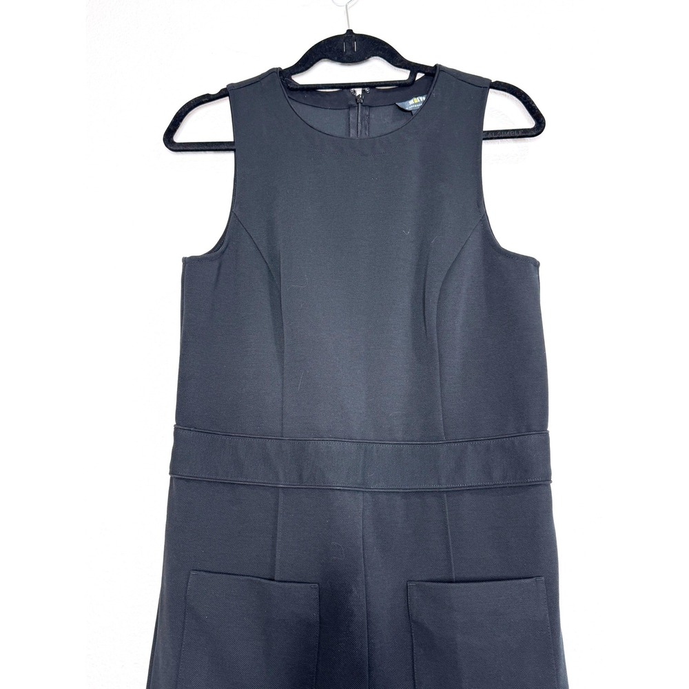 MAEVE Magdalena Jumpsuit MED Black Sleeveless Ponte Pockets Office Careerwear - Picture 2 of 9